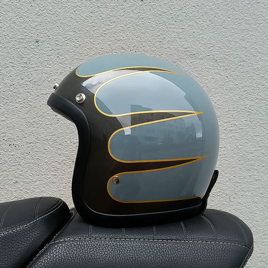Low Profile Vintage Motorcycle Helmet - DOT Approved