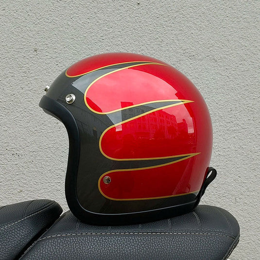 Low Profile Vintage Motorcycle Helmet - DOT Approved