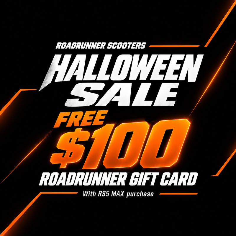 Load image into Gallery viewer, No Tricks, Just Treats Halloween Sale - free $100 RoadRunner gift card with RS5 MAX purchase
