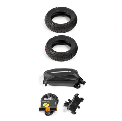 Black Friday RS5 On-Road Tire and Accessories Bundle | 10" Tubeless On-Road Tires | Scooter Bag | Phone Mount | U-lock