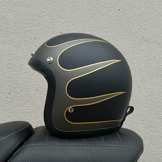 Low Profile Vintage Motorcycle Helmet - DOT Approved