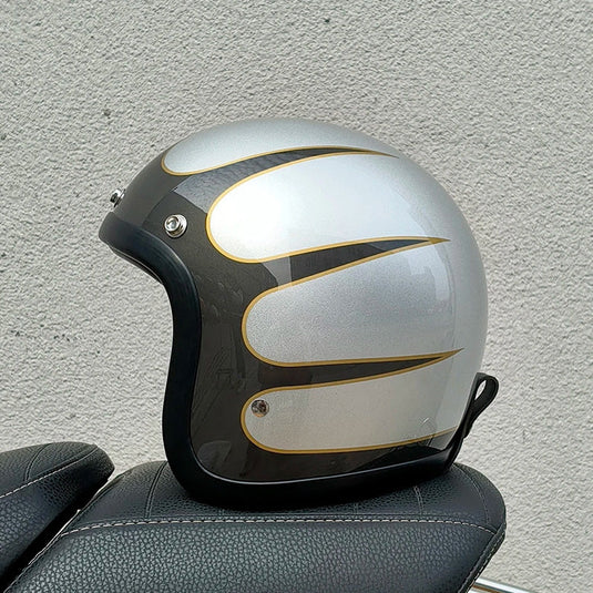 Low Profile Vintage Motorcycle Helmet - DOT Approved