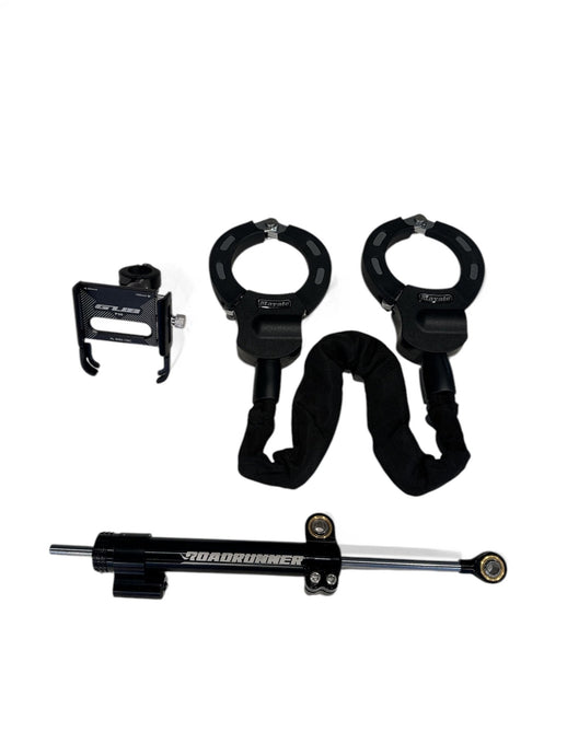 RS5 Performance Bundle – Includes Steering Damper, Lock & Phone Mount - RoadRunner Scooters