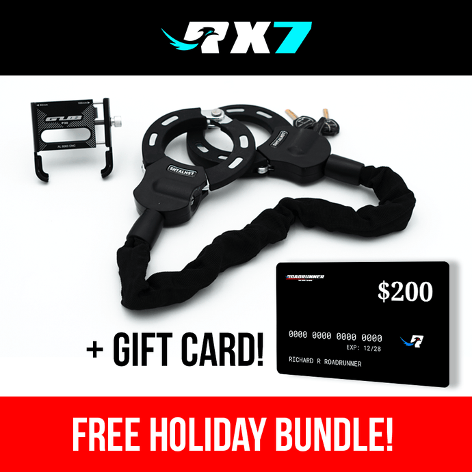 RX7 Bundle - Lock + Phone Holder + $200 Gift Card - RoadRunner Scooters