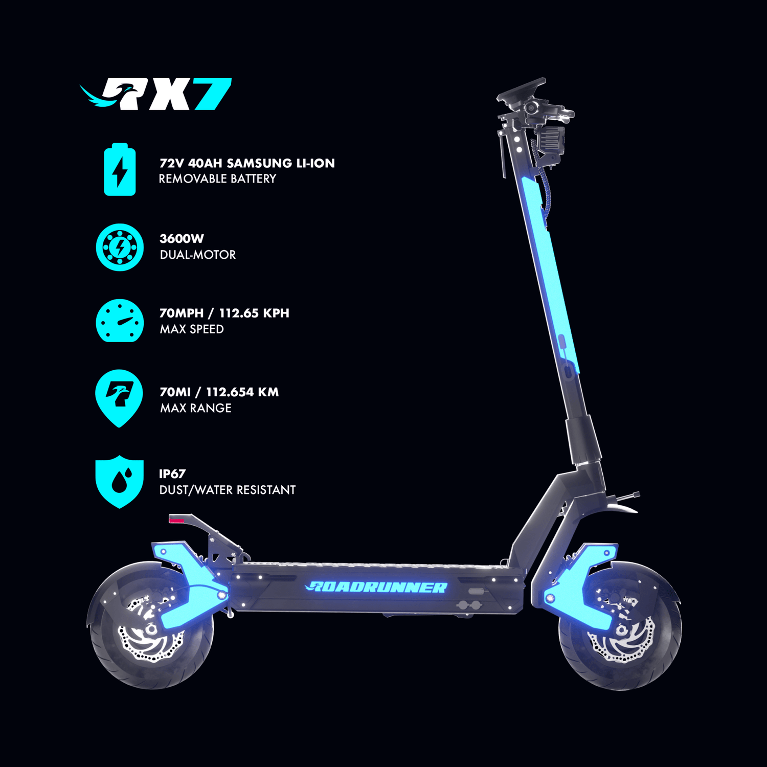 RX7 Electric Scooter – RoadRunner Scooters